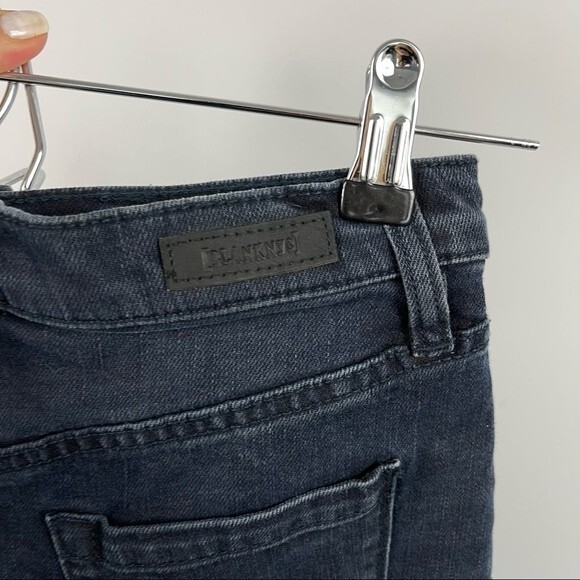 BLANK NYC Lenox High Rise Waisted Fringe Hem Denim Jean Boho Shorts in Vixen 24 - Picture 10 of 16